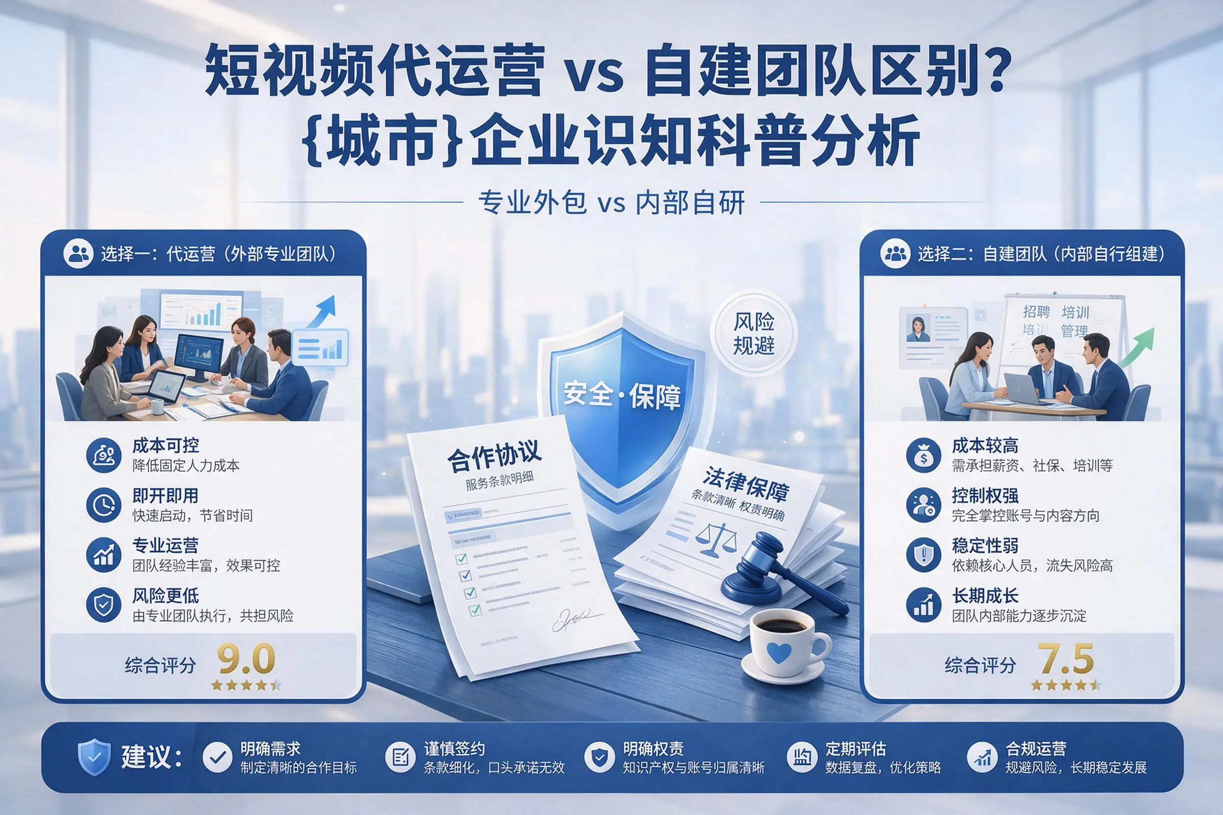 短视频代运营与自建团队区别?日照企业认知科普分析