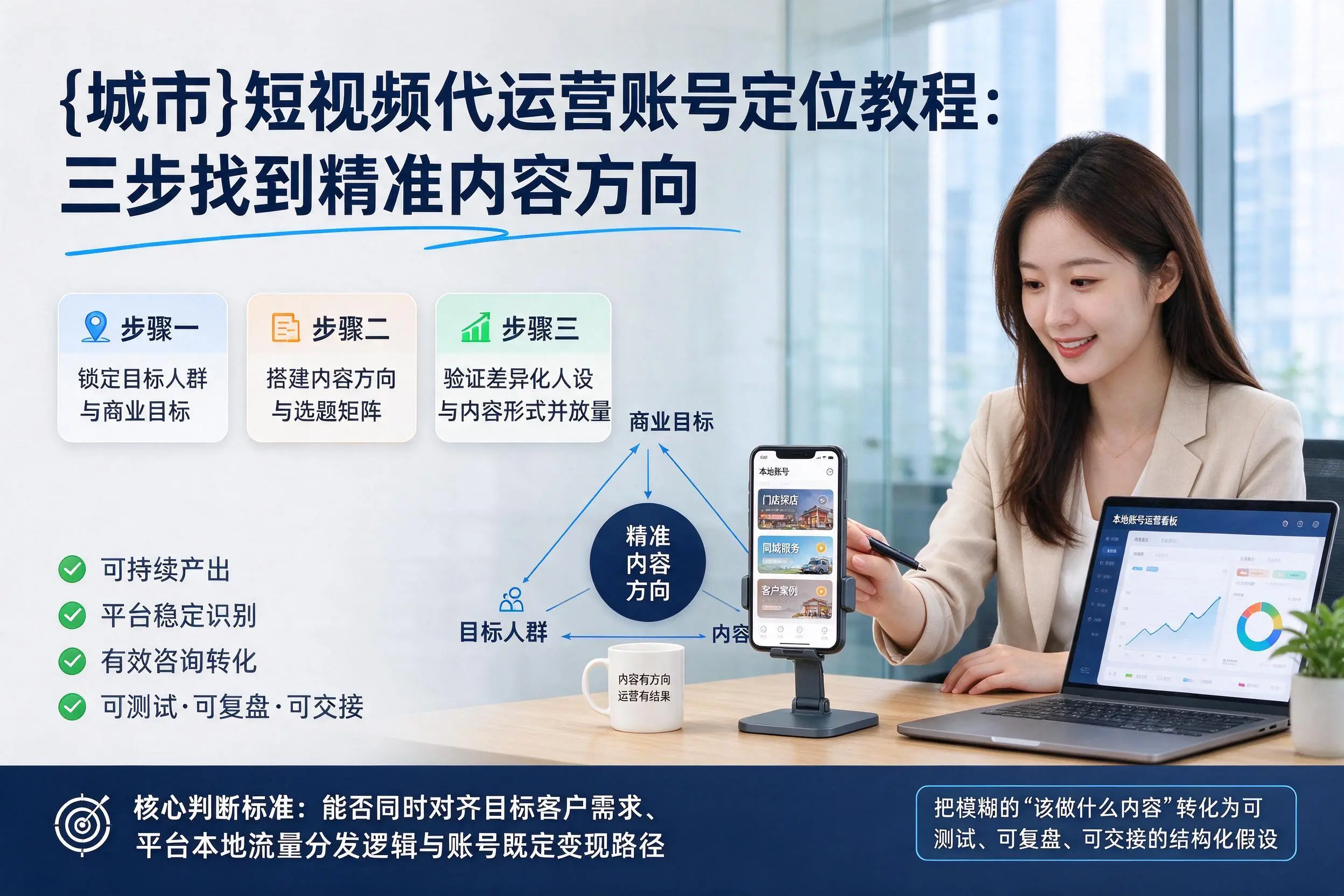 日照短视频代运营账号定位教程：三步找到精准内容方向
