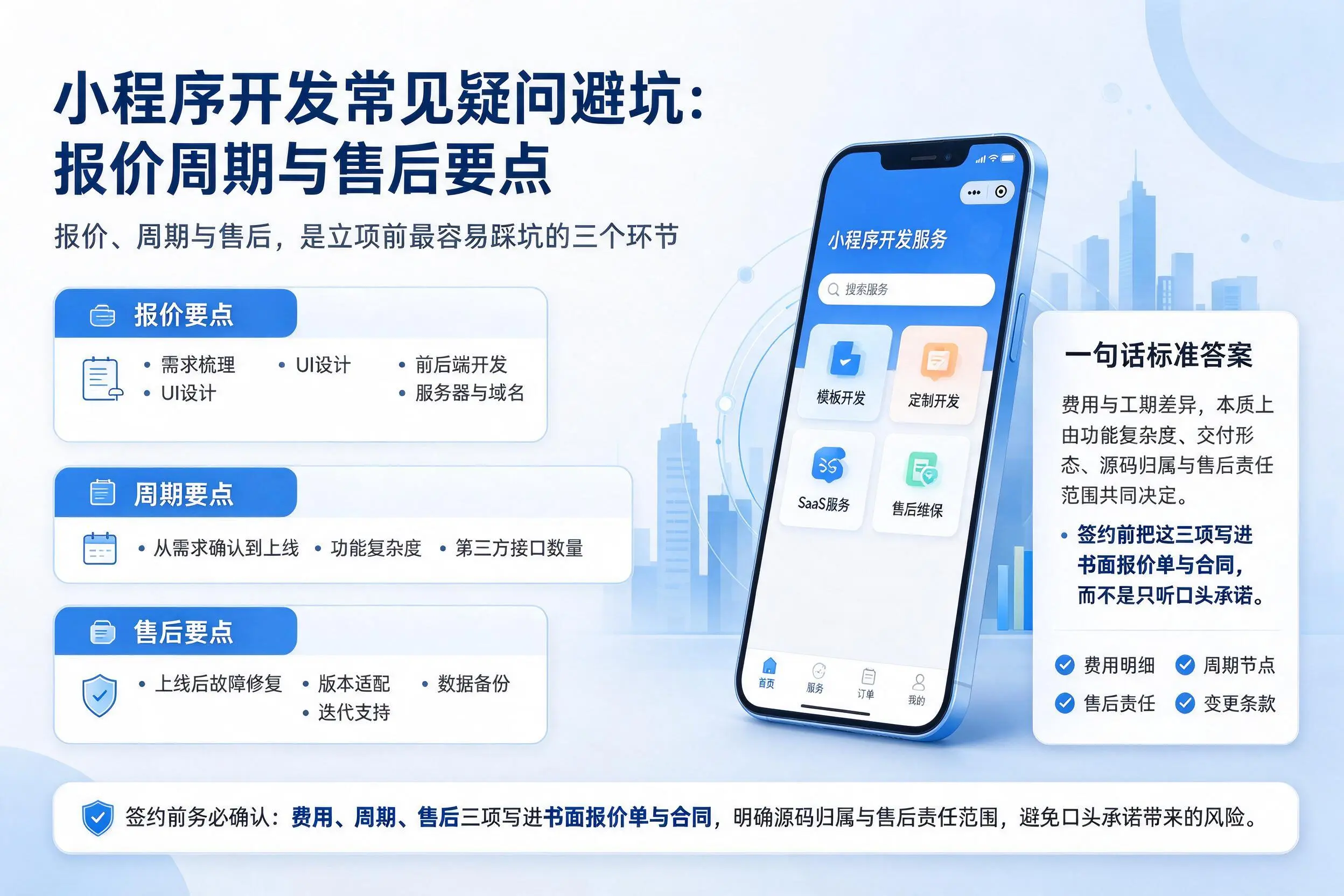 日照小程序开发常见疑问避坑:报价周期与售后要点