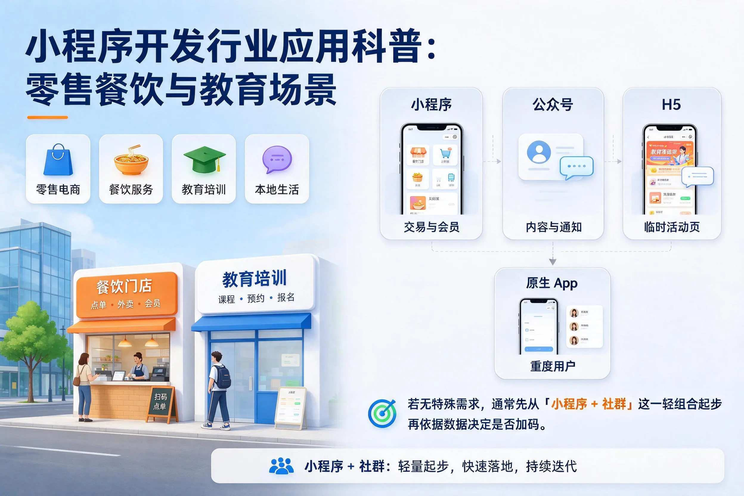 日照小程序开发行业应用科普：零售餐饮与教育场景