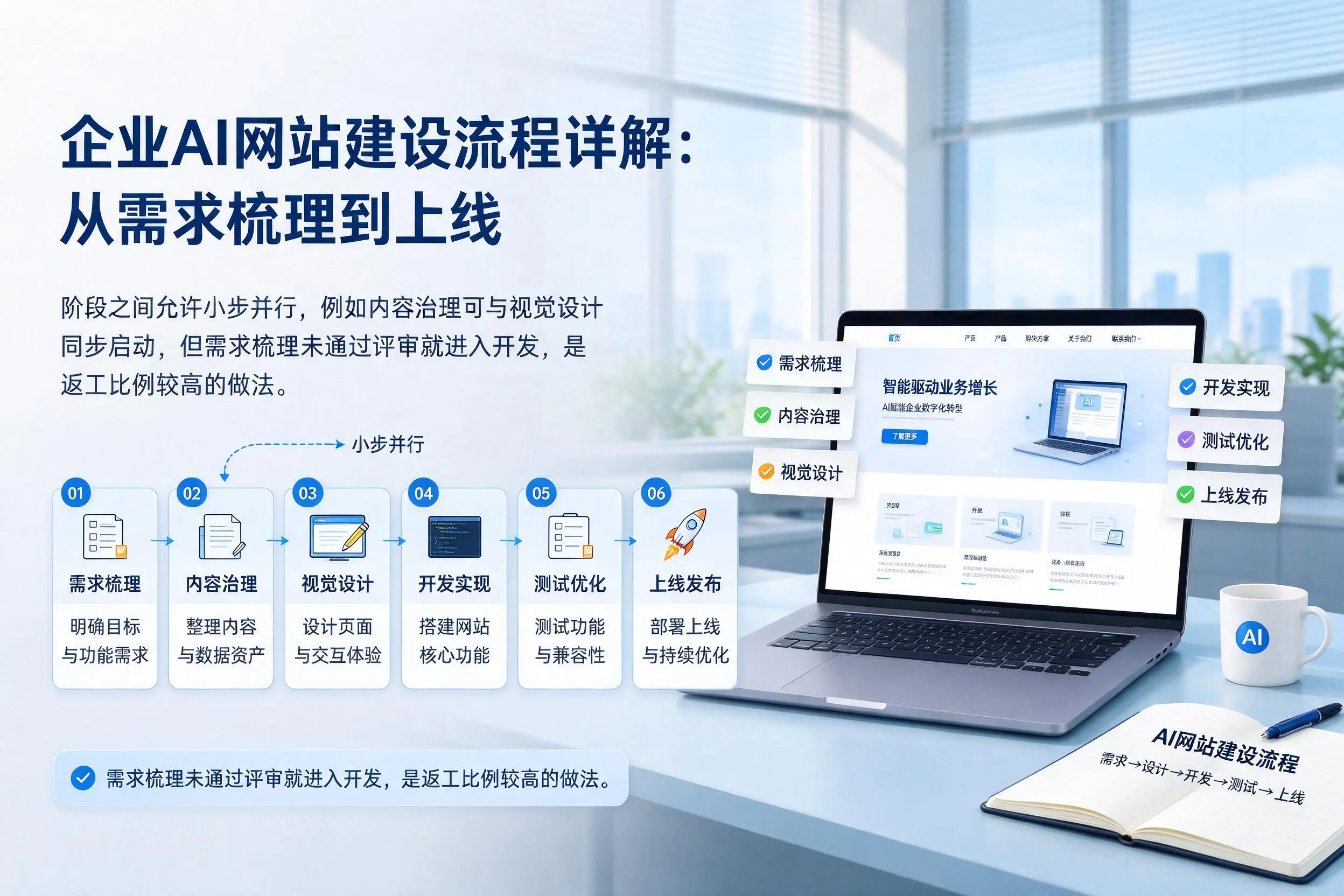 日照企业AI网站建设流程详解:从需求梳理到上线