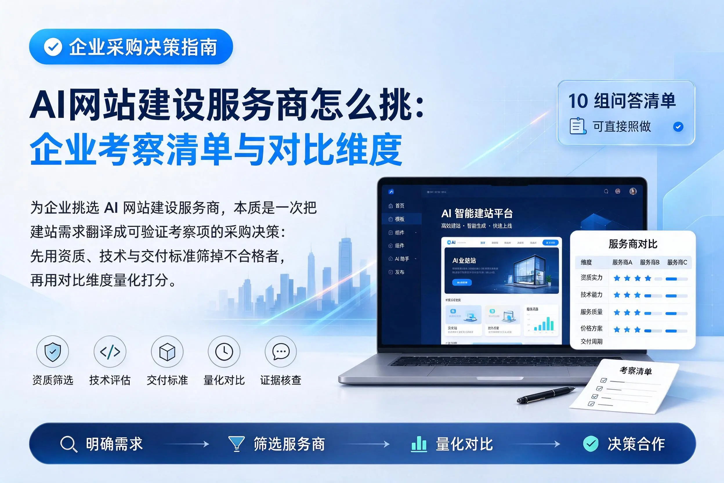 AI网站建设服务商怎么挑:日照企业考察清单与对比维度
