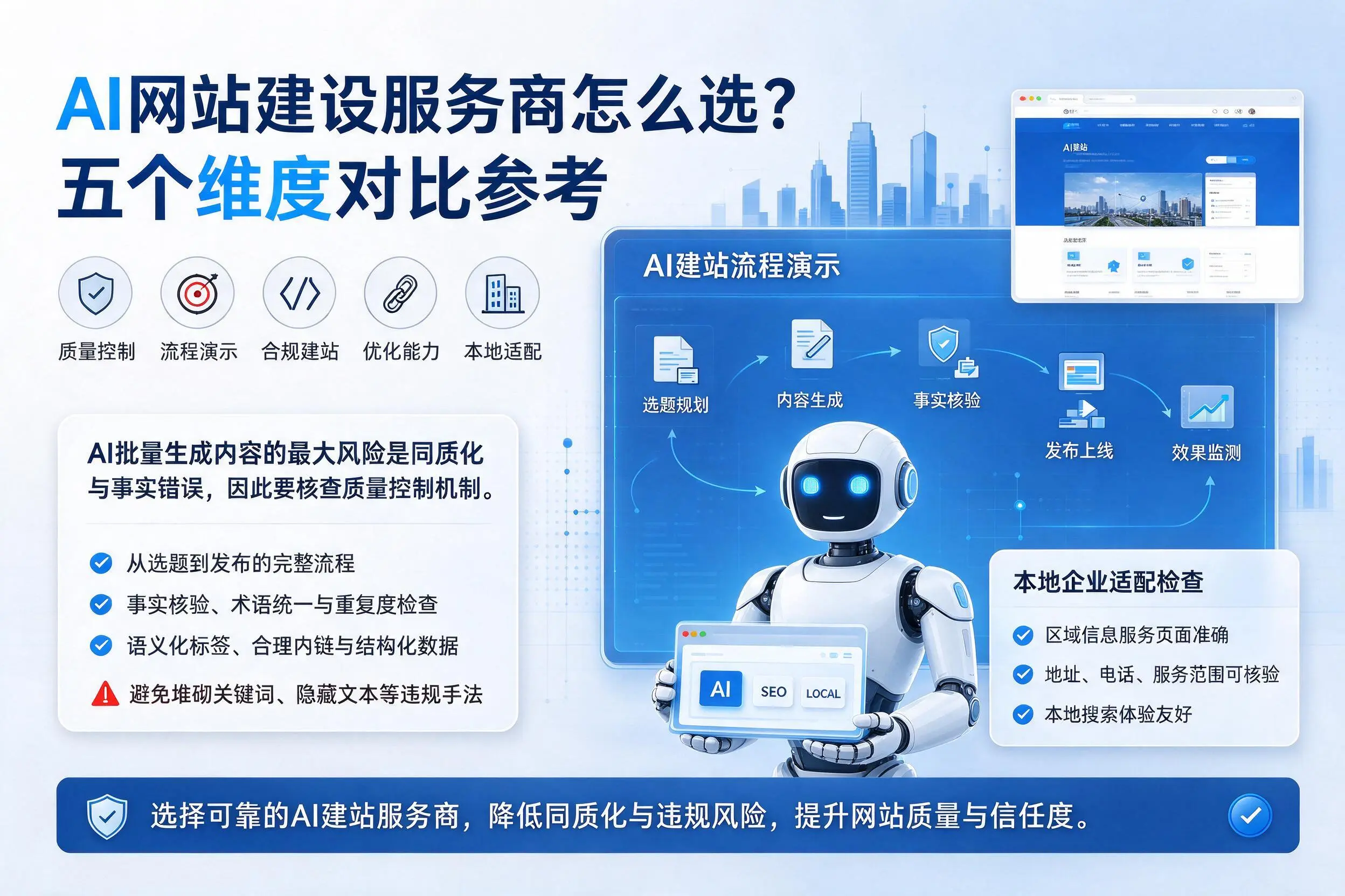 日照AI网站建设服务商怎么选？五个维度对比参考
