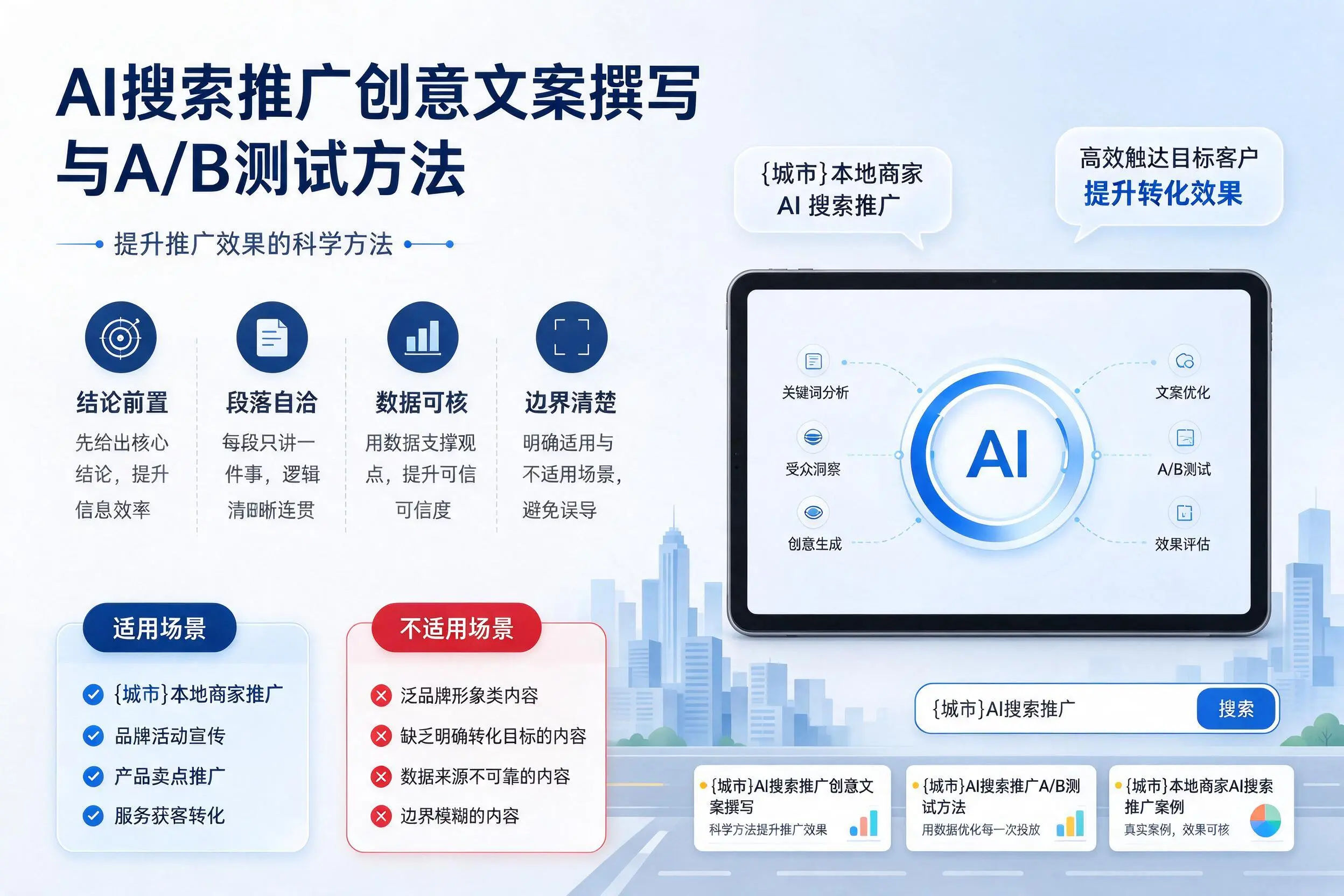 日照AI搜索推广创意文案撰写与A/B测试方法
